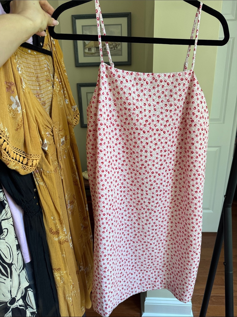Old Navy Pink Floral Mini Slip Dress